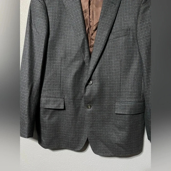 Brooks Brothers Blazer Mens 44R Regent Fit Reda Wool Blue/Gray/Brown Plaid EUC - Picture 4 of 13